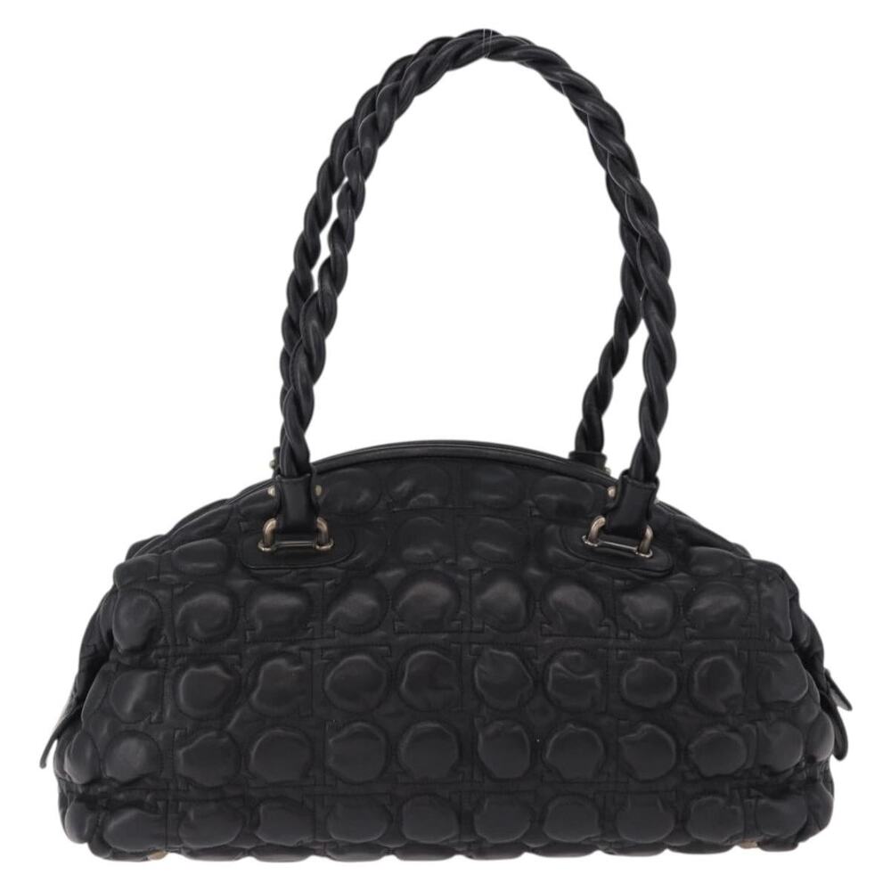 Salvatore Ferragamo Gancini Boston Bag Black